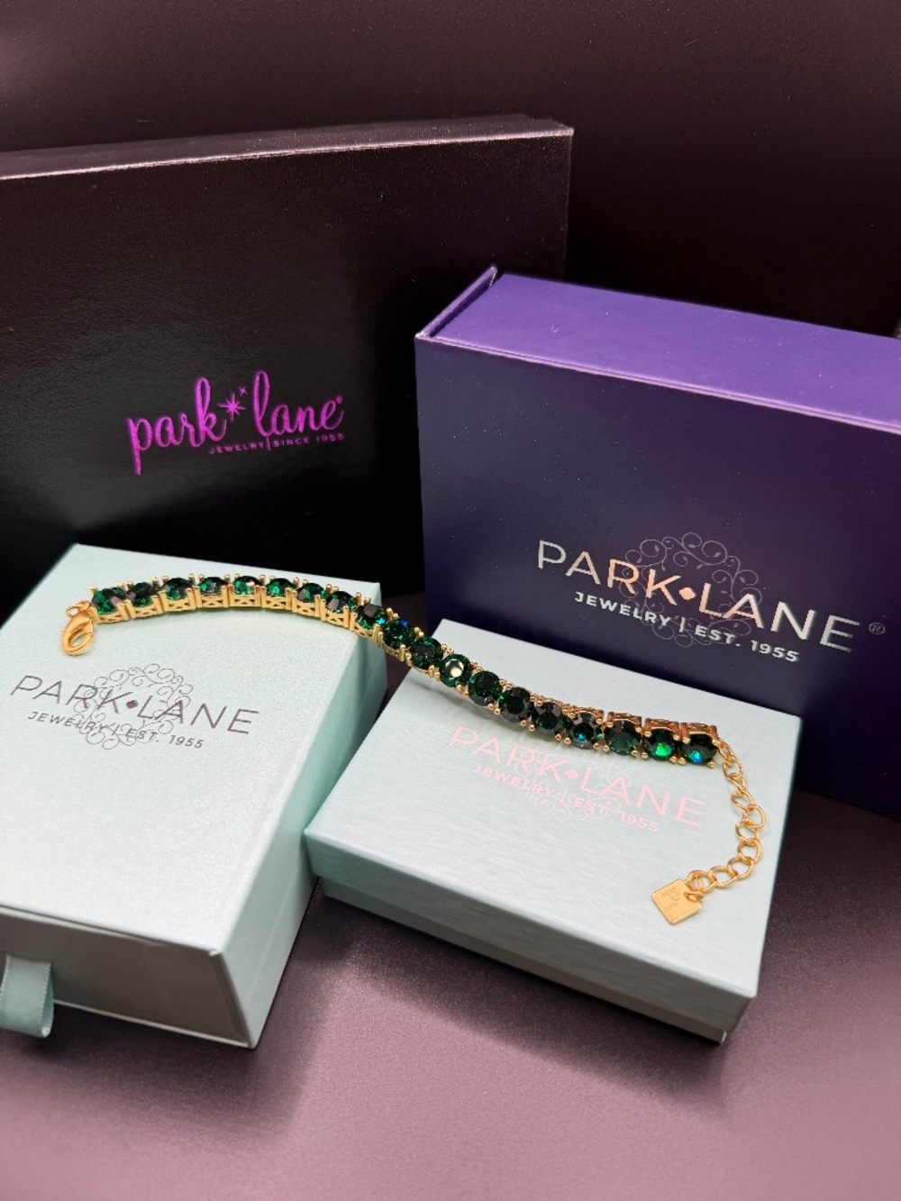 Park Lane - Emerald - Impression Bracelet - Large - NWT / NIB - Gold & Green
